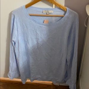 Light Blue Ruffle Cuff Sweater